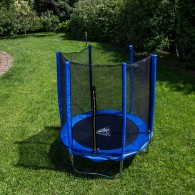 Батут DFC Trampoline Fitness с сеткой 14ft, синий